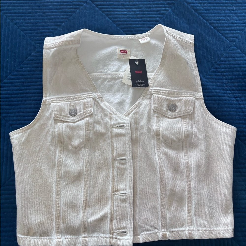 Levi's Cream Denim Vest